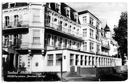 AK, Seebad Ahlbeck auf Usedom, FDGB-Erholungsheim "Bernhard Göring", 1958