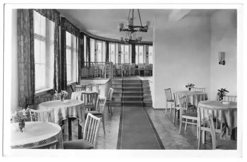 AK, Saalburg Saale, FDGB-Heim "Hermann Schlimme", Speiseraum, 1956
