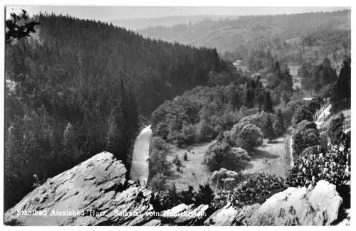 AK, Alexisbad Harz, Blick ins Selketal vom Habichtsstein, 1956