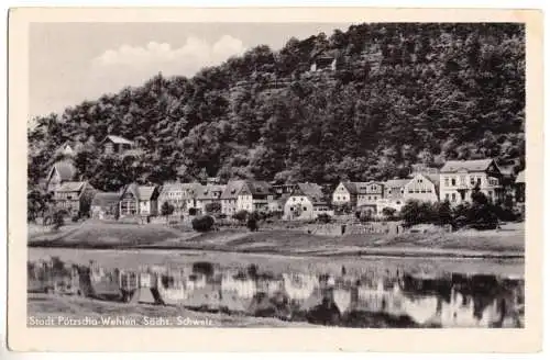 AK, Stadt Wehlen, Elbansicht, 1954