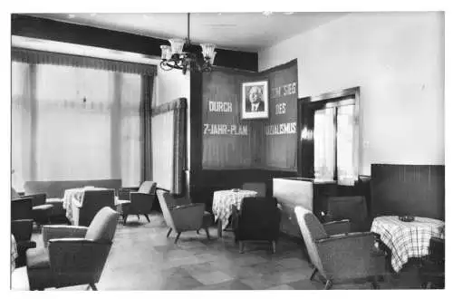 AK, Finsterbergen Thür. Wald, Kurhaus, Vestibül, 1963