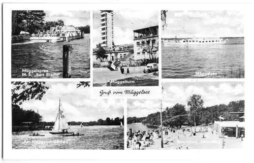 AK, Berlin Köpenick, Gruß vom Müggelsee, fünf Abb., 1967