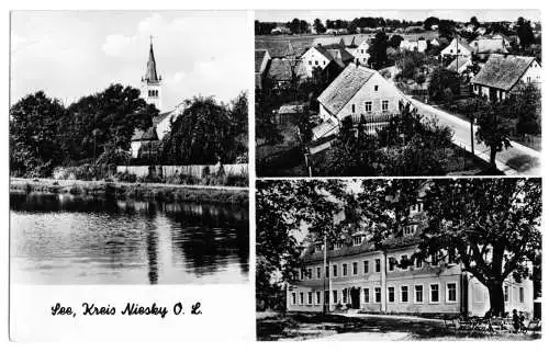 AK, See Kr. Niesky, Oberlausitz, drei Abb., 1956