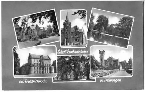 AK, Friedrichroda Thür., Schloß Reinhardsbrunn, sechs Abb., gestaltet, 1964