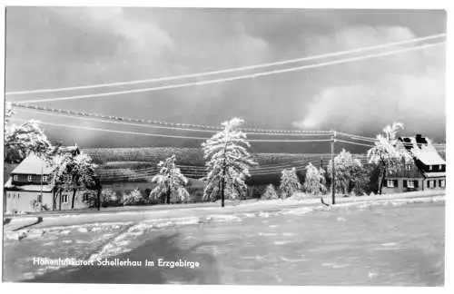 AK, Schellerhau Erzgeb., winterliche Teilansicht, 1962