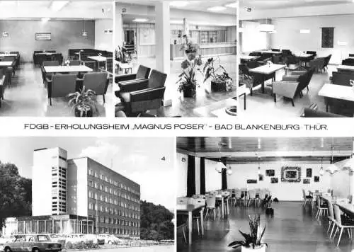 AK, Bad Blankenburg Thür., Erholungsheim "Magnus Poser", fünf Abb., 1975