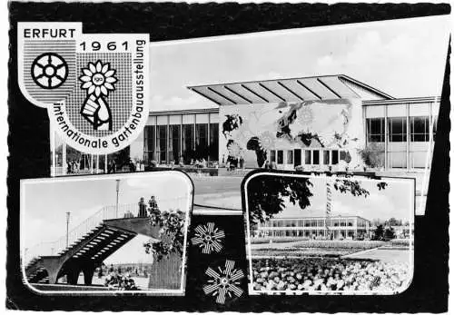 AK, Erfurt, IGA 1961, drei Abb., gestaltet, 1961