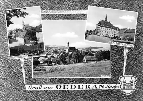 AK, Oederan Kr. Flöha, drei Abb., gestaltet, Wappen, 1964