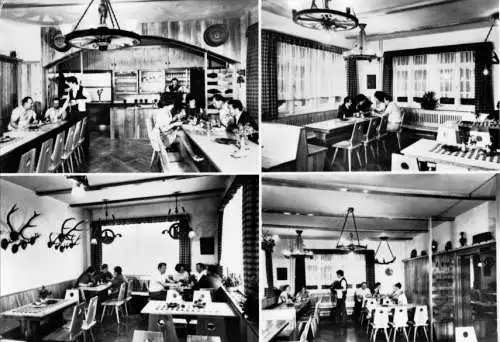 AK, Stützengrün Erzgeb., Berghotel Kuberg, vier Abb., Gasträume, 1971