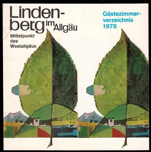 tour. Broschüre, Lindenberg im Allgäu - Gästezimmerverzeichnis 1978