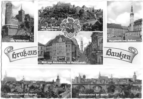 AK, Bautzen, Gruß aus Bautzen, sechs Abb., gestaltet, 1965