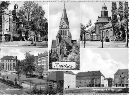 AK, Zwickau Sachs., fünf innerstädt. Abb., 1963