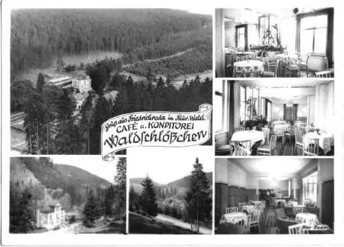 AK, Friedrichroda Thür. Wald, Café Waldschlößchen, sechs Abb., 1982