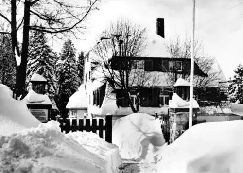 AK, Kurort Bärenfels Osterzgeb., Handwerkerheim "Spitzberg-Baude", Winter, 1982