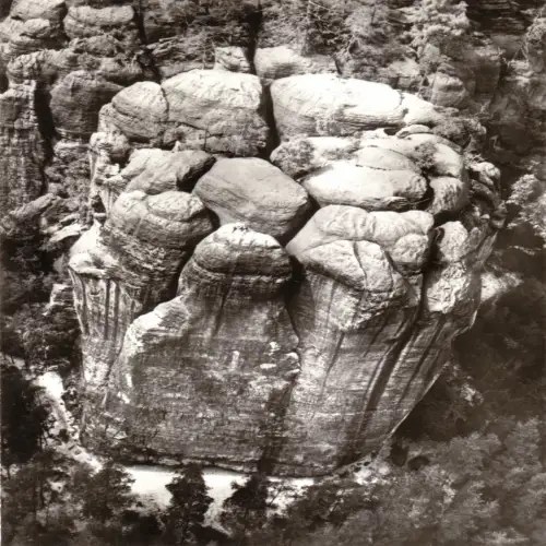 AK, Sächsische Schweiz, Felspartie, Luftbild, 1976