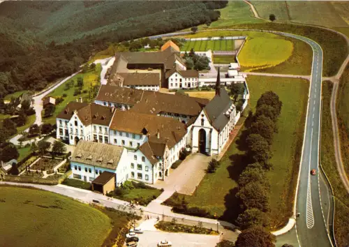 AK, Heimbach Eifel, Abtei Mariawald, Luftbildansicht, 1974