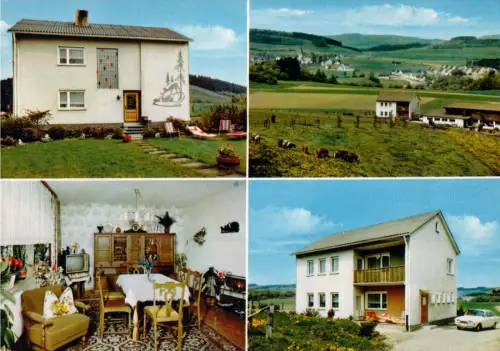 AK, Niederhelden Sauerland, Pension Kellermann, vier Abb., um 1978