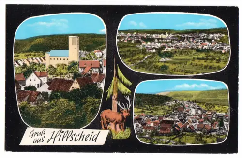 AK, Hillscheid Ww., drei Abb., gestaltet, 1969