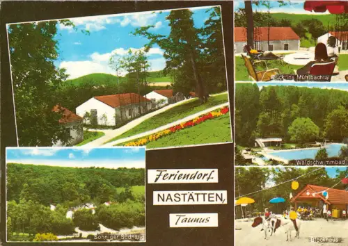 AK, Nahstätten Taunus, Feriendorf, fünf Abb., gestaltet, 1982