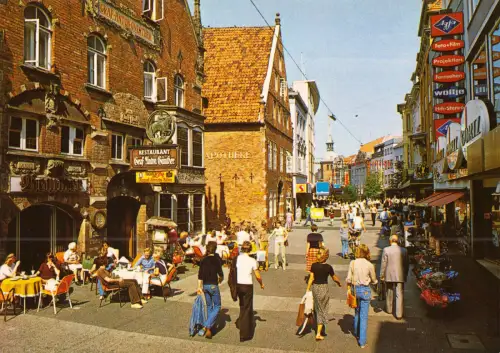 AK, Oldenburg Oldb., Fußgängerzone, belebt, um 1980