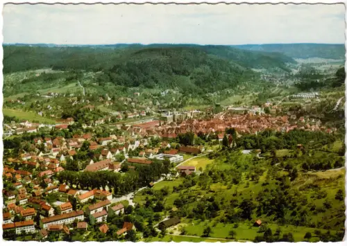 AK, Murrhardt Schwäbischer Wald, Luftbildansicht, 1967