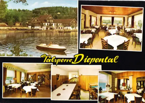 AK, Leichlingen, Ausflugslokal Talsperre Diepental, fünf Abb., gestaltet, 1973
