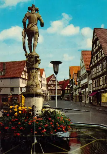 AK, Leonberg Württ., Marktplatz, 1980