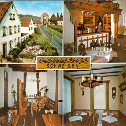 AK, Schweigen-Rechtenbach, Weingut u. Straußwirtschaft "Oskar Jülg", 4 Abb. 1990