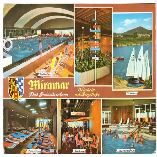 AK, Weinheim a.d. Bergstraße, Freizeitzentrum Miramar, sechs Abb. , 1978