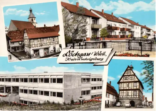 AK, Löchgau Württ., Kr. Ludwigsburg, vier Abb., gestaltet, um 1968