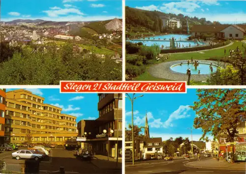 AK, Siegen 21 Stadtteil Geisweid, vier Abb., um 1981