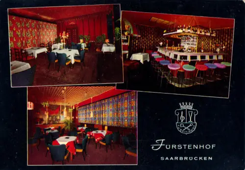 AK, Saarbrücken, Gaststätte Fürstenhof, drei Abb., gestaltet, 1968