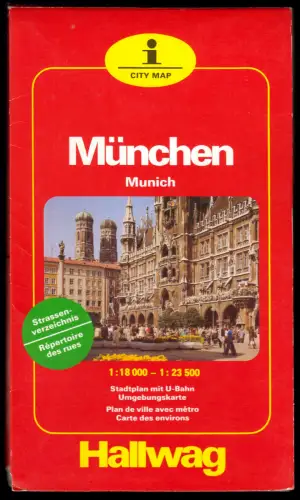 Innenstadtplan, Hallwag-Stadtplan München, um 1995