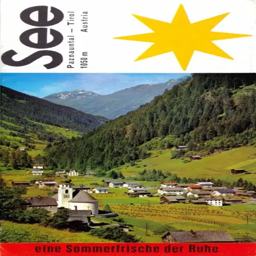 tour. Faltblatt, See, Paznautal, Tirol, ca. 1970