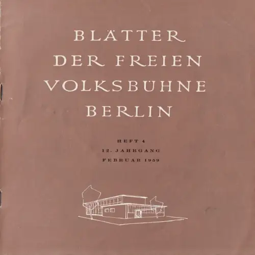 Blätter der Freien Volksbühne Berlin, Heft 4/1959