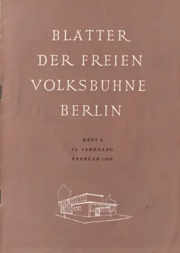Blätter der Freien Volksbühne Berlin, Heft 4/1959