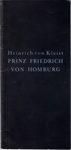 Theaterprogramm, Berliner Ensemble, Prinz Friedrich von Homburg, 1990