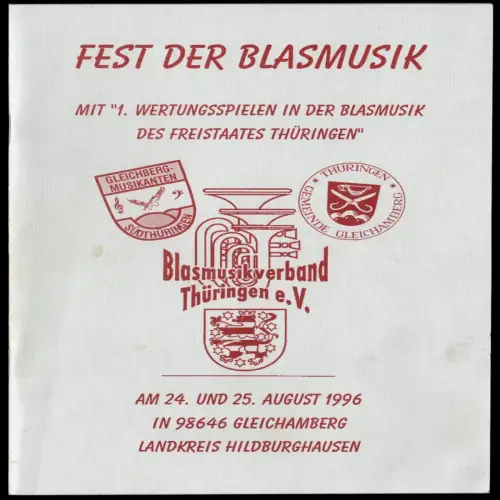 Festschrift zum Fest der Blasmusik, Geichamberg Kr. Hildburghausen, 1996