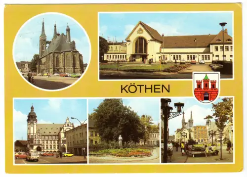 AK, Köthen, fünf Abb. und Wappen, 1983