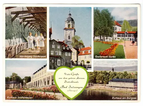 AK, Bad Salzungen, fünf Abb., 1958