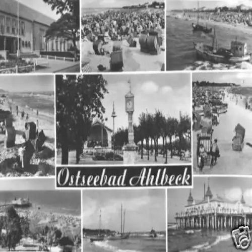 AK, Seebad Ahlbeck Usedom, neun Abb., 1962