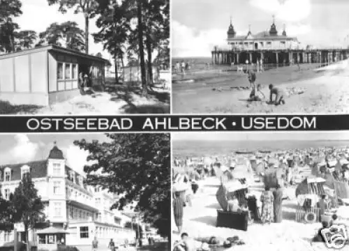 AK, Seebad Ahlbeck Usedom, vier Abb., 1969