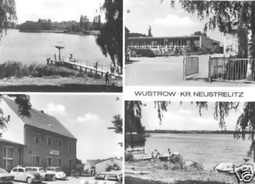 AK, Wustrow Kr. Neustrelitz, vier Abb., u.a. Schule