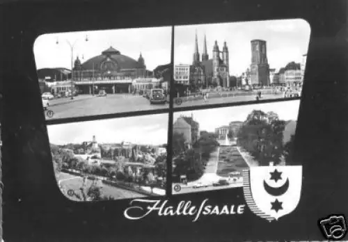 AK, Halle Saale, vier Abb., 1962