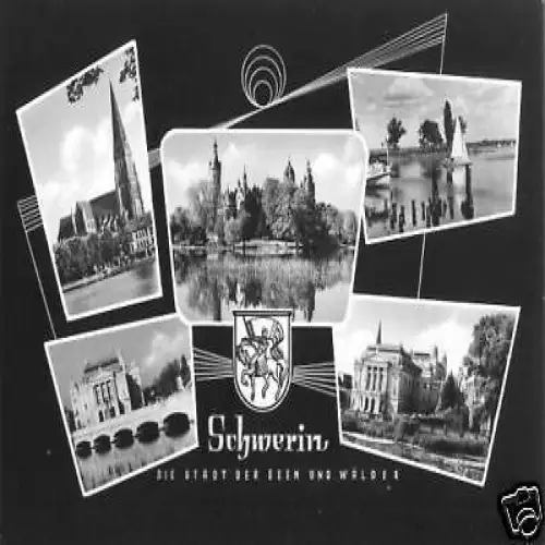 AK, Schwerin, fünf Abb., gestaltet, 1959