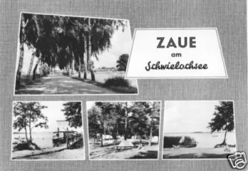 AK, Zaue am Schwielochsee, vier Abb., gestaltet, 1964