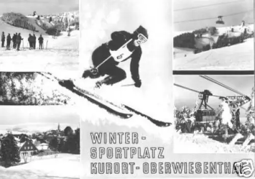 AK, Oberwiesenthal, fünf Wintermotive, gestaltet, 1968