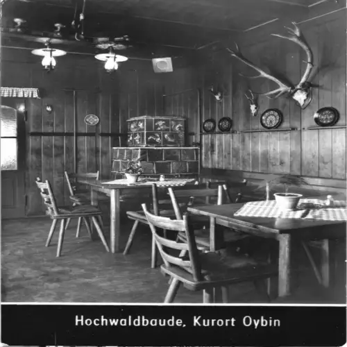 AK, Kurort Oybin, Hochwaldbaude, Gastraum, 1979