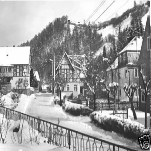 AK, Rohrbach Kr. Rudolstadt, Straßenpartie im Winter