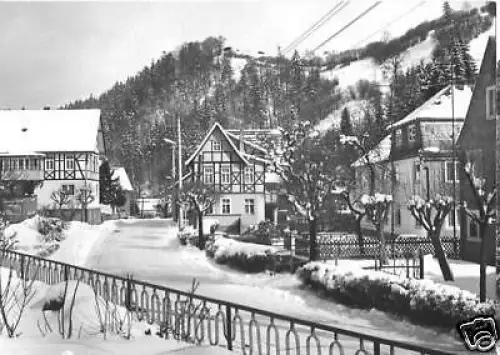 AK, Rohrbach Kr. Rudolstadt, Straßenpartie im Winter
